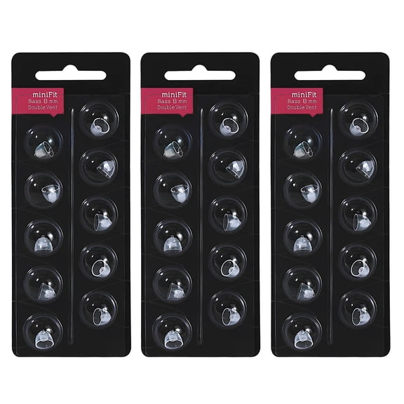 Hearing Aid Domes for Oticon Replacements,Oticon Minifit Double Vent Bass Domes (8 mm/3 Pack,Universal Domes for Oticon Hearing Aid Supplies
