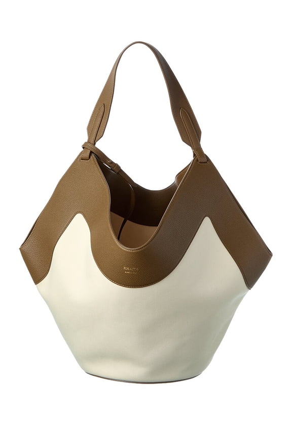 Lotus Medium Canvas & Leather Tote, Green