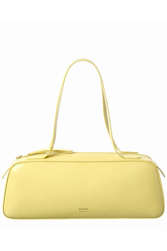 Simona Leather Shoulder Bag, Yellow