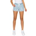 thumbnail image 1 of KHAKI & BLUE Women's Denim Shorts High Waisted All-Over Bandana Print Elastic Waist Jeans Casual Stretch Comfy Pants 79148Z-DM838-DP854 LT M, 1 of 3