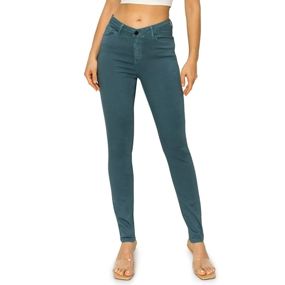KHAKI & BLUE Women’s The Everyday Garment-Dyed Skinny Jeans Soft Stretchy High Rise Comfy Casual Pants