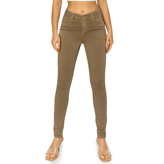 KHAKI & BLUE Women’s The Everyday Garment-Dyed Skinny Jeans Soft Stretchy High Rise Comfy Casual Pants