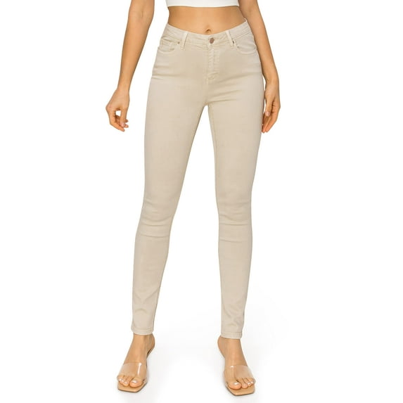 KHAKI & BLUE Women’s The Everyday Garment-Dyed Skinny Jeans Soft Stretchy High Rise Comfy Casual Pants