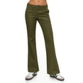 thumbnail image 1 of KHAKI & BLUE Women's Work Pants – Low Rise Flared Leg Bootcut Casual Trousers with Pockets, 1 of 6