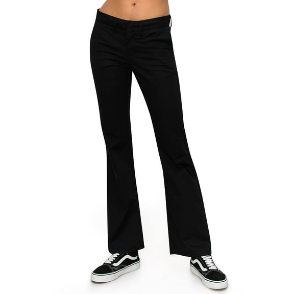 KHAKI & BLUE Women's Work Pants – Low Rise Flared Leg Bootcut Casual Trousers with Pockets