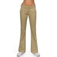 thumbnail image 1 of KHAKI & BLUE Women's Work Pants – Low Rise Flared Leg Bootcut Casual Trousers with Pockets, 1 of 7