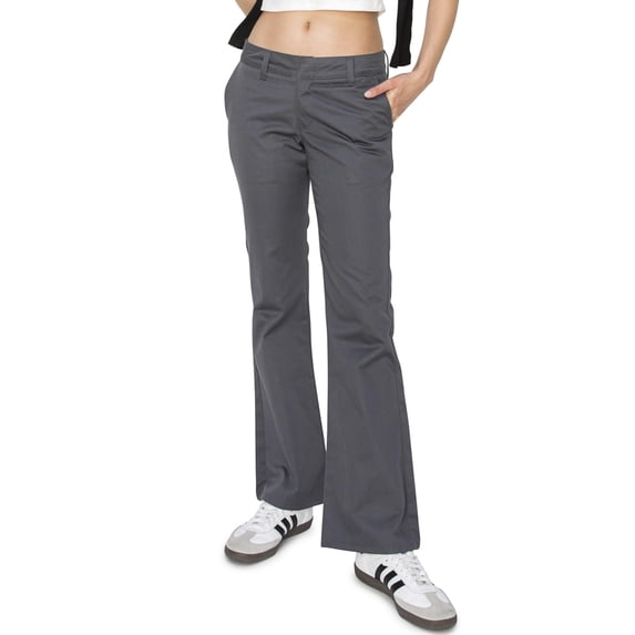 KHAKI & BLUE Women's Work Pants – Low Rise Flared Leg Bootcut Casual Trousers with Pockets