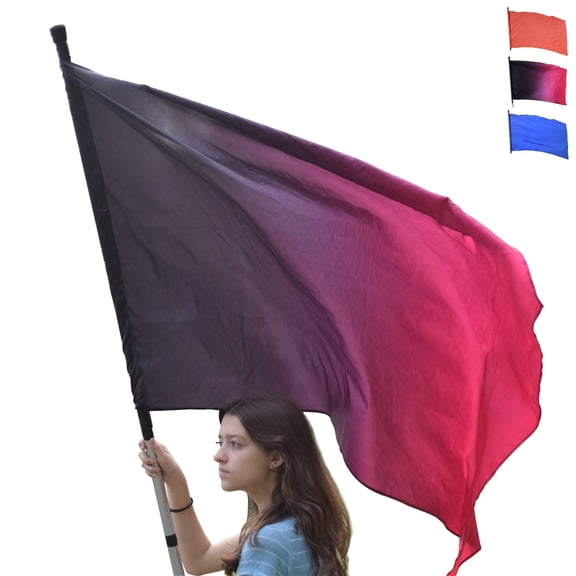 KHAMPA Color Guard Flags with Pole - Lightweight Spinning Flags for Performances - Vibrant Colors, Durable Construction - Ideal for Marching Bands, Drum Corps, and Dance Teams