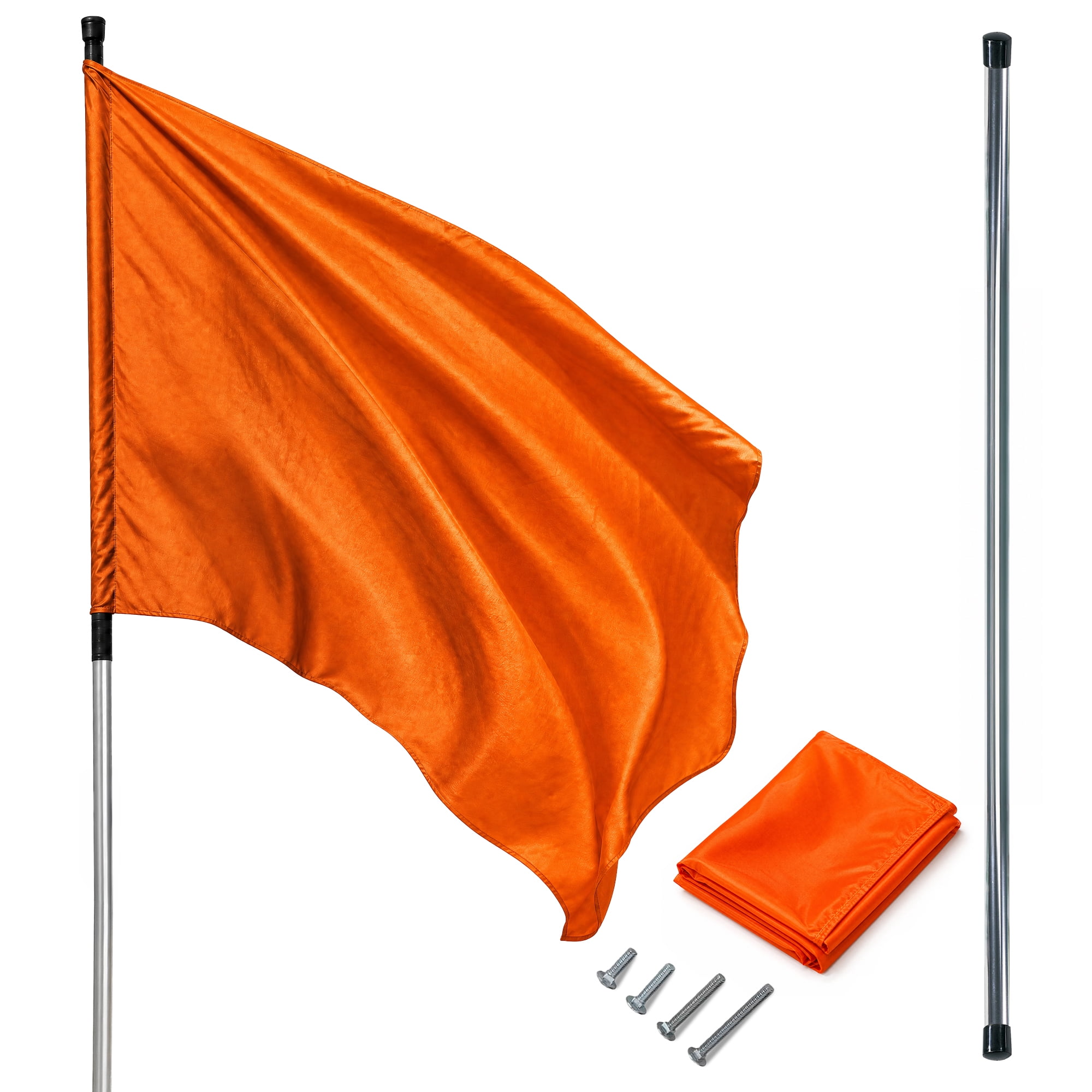 KHAMPA Color Guard Flags with Pole- Oeange Lightweight Spinning Flags for Performances - Durable Construction - Ideal for Marching Bands, Drum Corps, and Dance Teams
