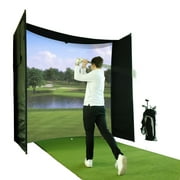 KHAMPA DIY Golf Simulator Impact Screen Frame Enclosure Kit Set, Use with Simulators, Durable Fabric with Velcro, Reinforced Black Border, 9.8x9.8x4.9