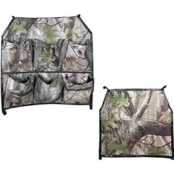 KHAMPA Hanging Ground Blind Storage Organizers | Closet, Camping, Hunting, Door, or Home | Includes Set of 2 Organizers, Hanging Hooks and Carrying Bag | CAMO