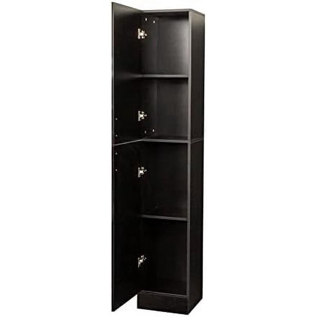 KHBIULIFE Black Kitchen Pantry Tall Narrow with 2 Doors