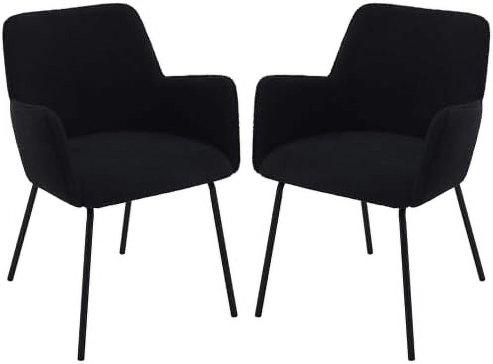 KHBIULIFE Boucle Dining Chairs with Arms Set of 2 with Curved Backrest ...