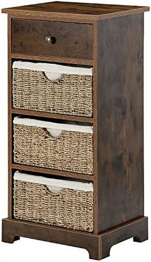 KHBIULIFE Retro Unit for Living Room 2 Drawers and 4 Removable