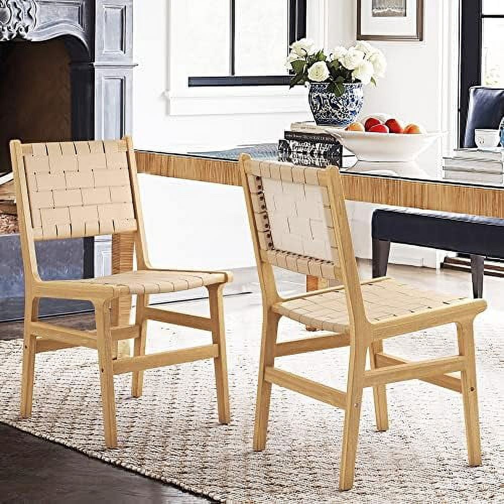 KHBIULIFE Counter Height Stools 24inch Set of 2 Faux Leather Woven Counter Stool with Backs