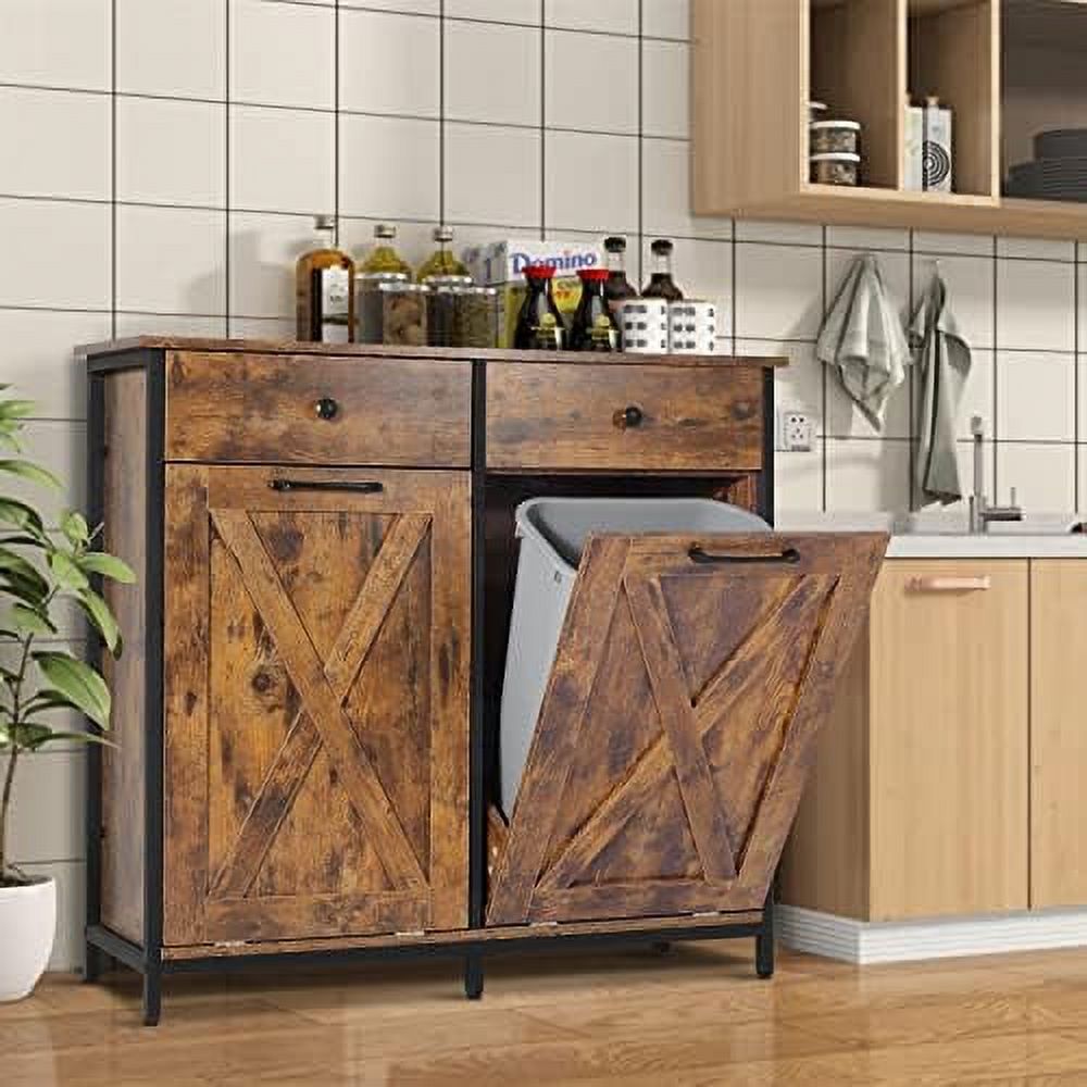 KHBIULIFE Double Kitchen Trash Dual Tilt Out Trash