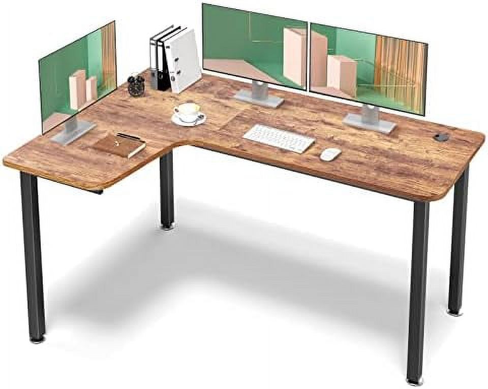 KHBIULIFE ERGONOMIC 60 Inch Black Corner L Shaped Computer Desk Home