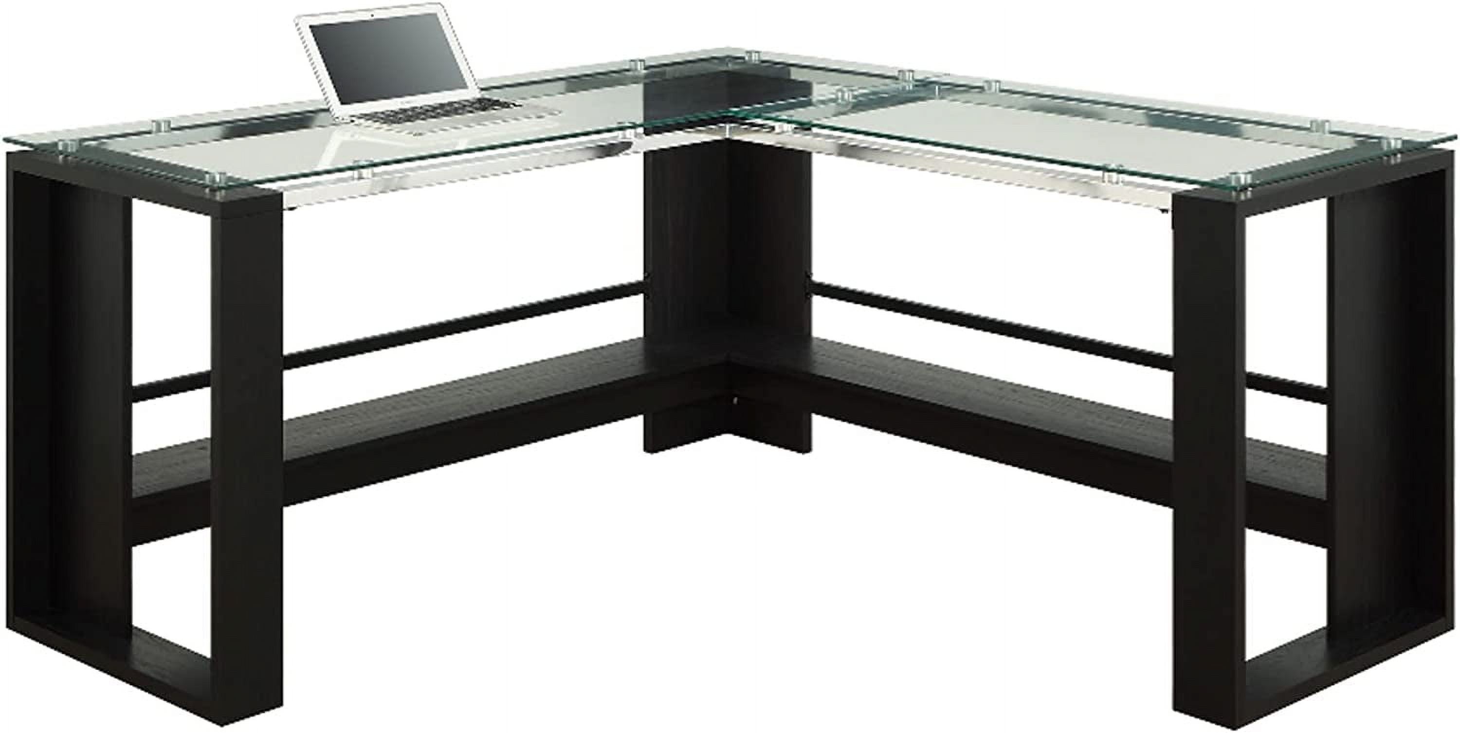KHBIULIFE ® Jasper 60"W LShape Corner Desk Espresso