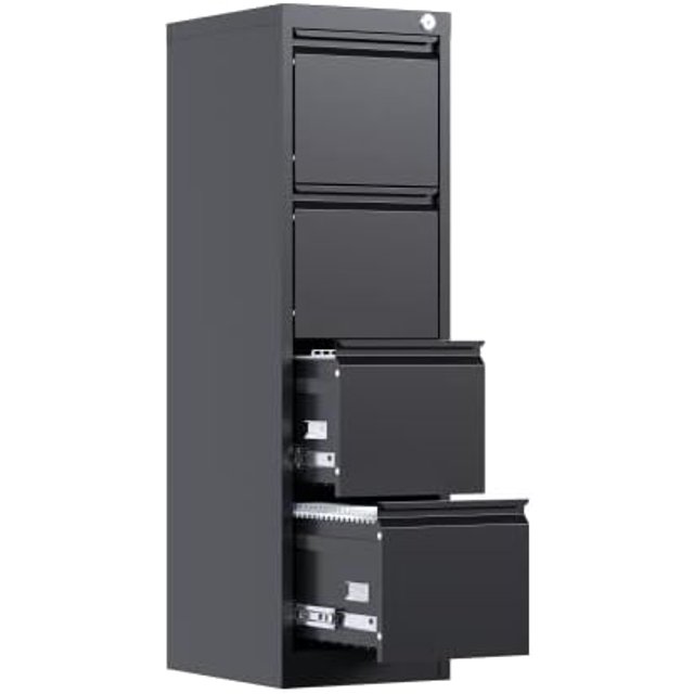 KHBIULIFE Metal File with Lock Drawers Vertical Filing Stoage