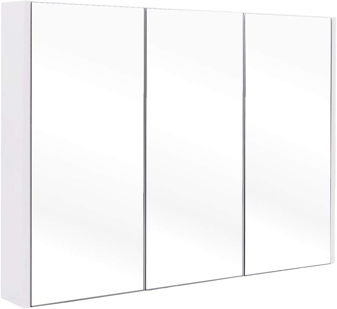 KHBIULIFE Mirrored Medicine Cabinet Large Wide Wall Mounted Cabinet ...