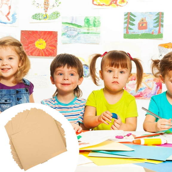KHBUAB 100Pcs Drawing Paper For Art Practice Khaki Rectangle Strong Smooth Surface Kids Artists Students
