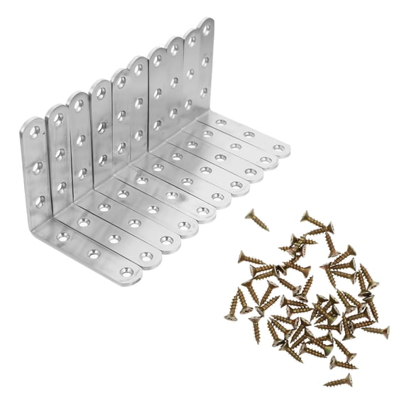KHBUAB Stainless Steel Plate Bracket Plated Silver Furniture Supporter for Tables and Cabinets