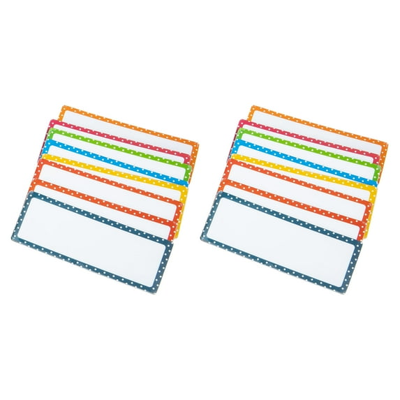 KHBUAB 16Pcs Magnetic Name Stickers Assorted Color Rectangle Blank Tag for Home Kitchen Refrigerator Stickers