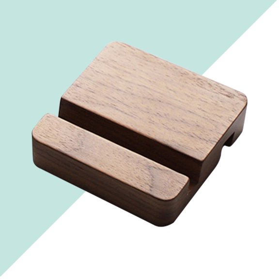 KHBUAB Smartphone Stand Wood Mobile Phone Holder Light Brown 1Set
