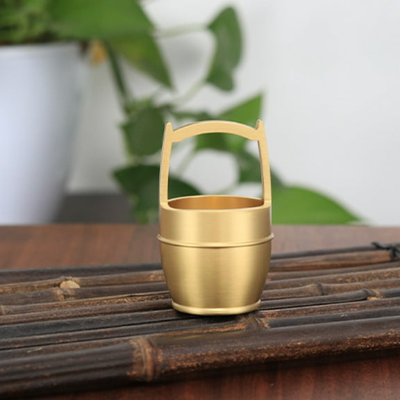 KHBUAB 1Pcs Decorative Brass Bucket Golden 8x5cm Mini Metal Bucket For Home And Office Festival present