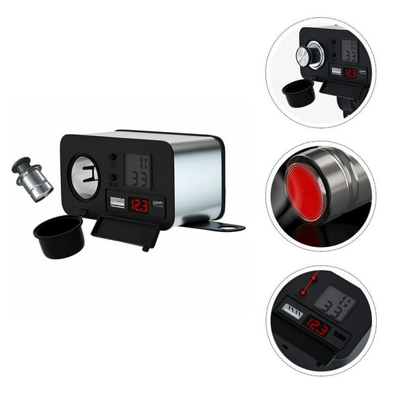 KHBUAB 1Set Bike Accessories for Men Motorcycle Charger with Aluminum Alloy and Silicone 9.2X5cm