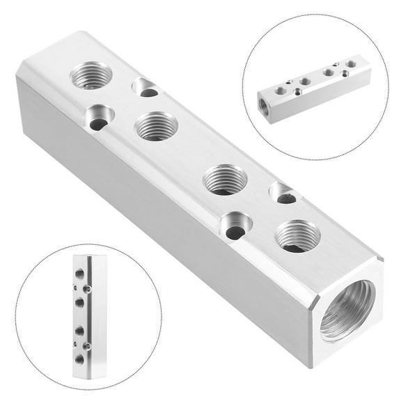 KHBUAB 1Set Professional Manufacturing Technology Manifold Block Quick Connect Sealing for Industrial Use 5.4x1.2in