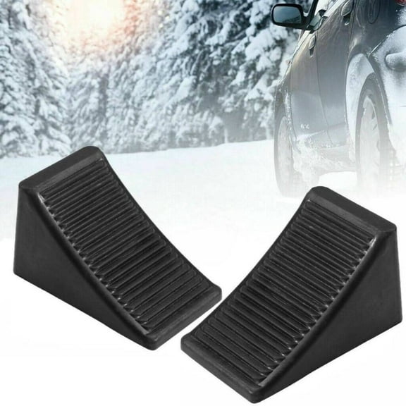 KHBUAB Set of 2 Black Rubber Wheel Chocks for Light Trailers, and Non- Safety Blocks