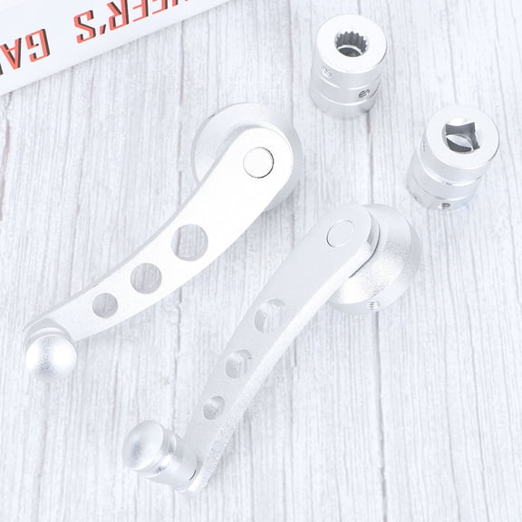 KHBUAB 2Pcs Car Window Crank Handle Lever Silver Universal Window Winder Handle for Vehicle Maintenance