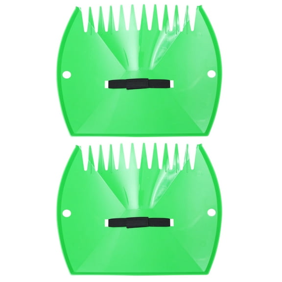 KHBUAB 2Pcs Green Plastic Cleaning Rake with Durable Structure for Garden 14.2X11.4X0.4in