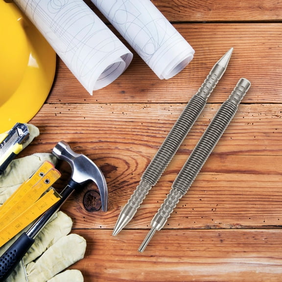 KHBUAB 2Pcs Silver Nail Punch for Metal and Wood Marking 5.31X0.39X0.39in