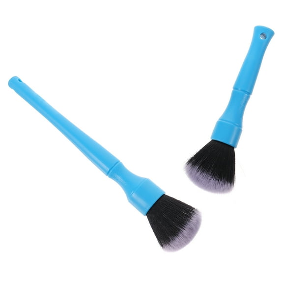 KHBUAB Auto Detailing Brush Set Blue Durable Gentle for Air Outlets Window Buttons 2Pcs