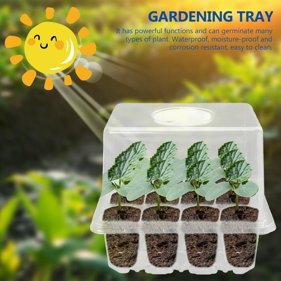 KHBUAB 3Pcs Germination Box Transparent Plastic Square With Cover For Nursery Boxes 7.27X6.29X5.70in