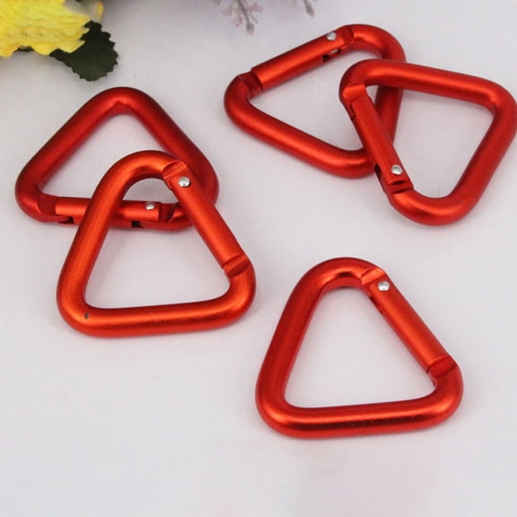 KHBUAB 4-Pack Assorted Color Camping Carabiner Keychains Triangle Buckles for Outdoor Bags and Gear