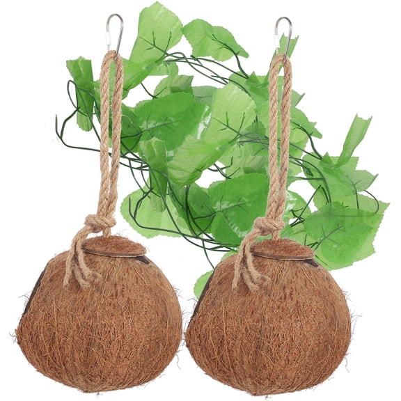 KHBUAB 4Pcs Reptile Pet House Small Animal Houses Habitats Imitation Grass 6.68X5.11X5.11in