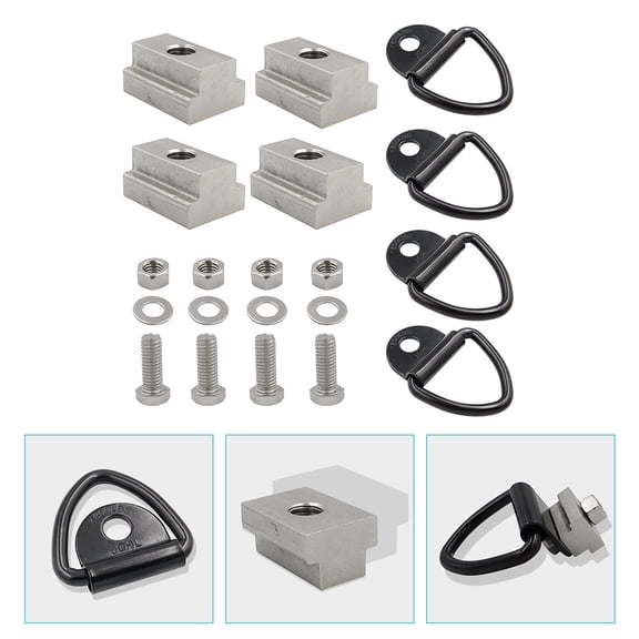 KHBUAB 4Sets Assorted Color Trailer Tie Down Anchor T Slot Nuts Kit Heavy Duty Truck Bed Tie Downs