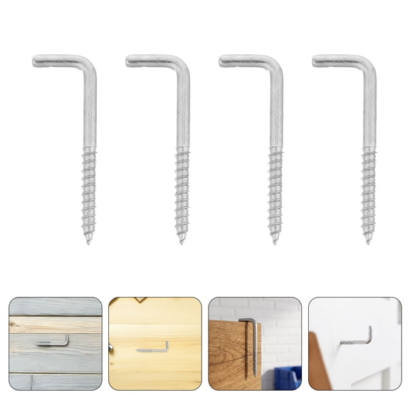 KHBUAB 50pcs L Hooks for Hanging, L Shaped Metal Screw in Hooks 2 Inch