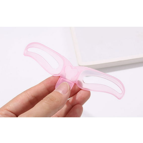 KHBUAB Eyebrow Shaping Tool 1Set Abs Pink 4 Shapes For Professional Salon And Personal Use