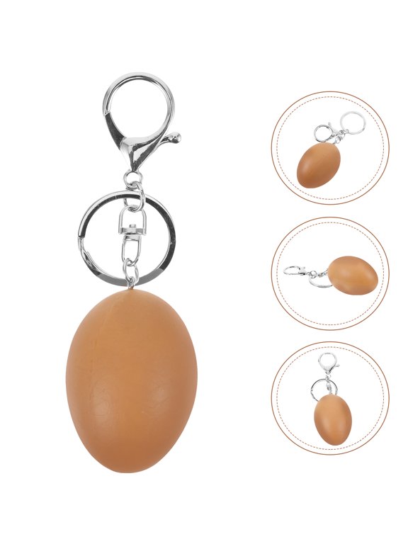 Ivory PVC Egg Keychain - Compact and Playful Easter Key Holder