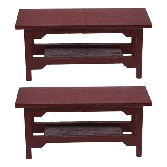 KHBUAB Miniature Furniture Ornament Synthetic Material Photo Props 2PCS Brown