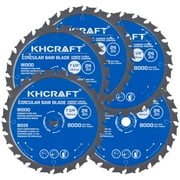 KHCRAFT Laser-Cut Circular Saw Blade 7-1/4 Inch 24 Teeth ATB 5/8 Inch Arbor 5-Piece General Purpose for Fast Woodworking 102