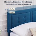 thumbnail image 1 of KHD Javlergo Modern Upholstered Platform Bed Frame with Height Adjustable Tufted Headboard Blue Twin, 1 of 5