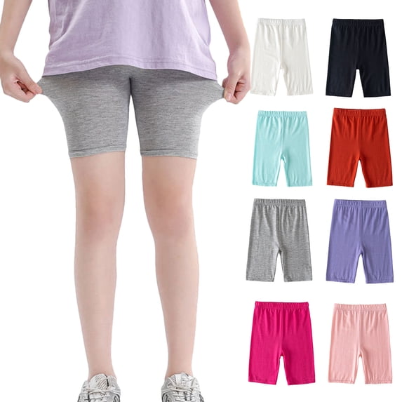 KHJSJOK Kids Girls Summer Half Leggings Thin Base Pants
