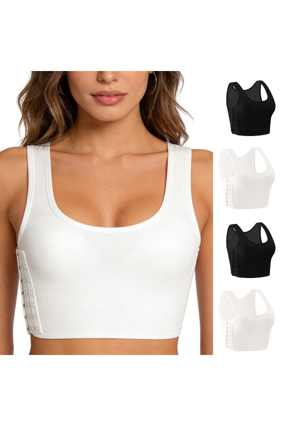 Womens Everyday Bras Solid Chest Binder Wireless Workout Tank Tops