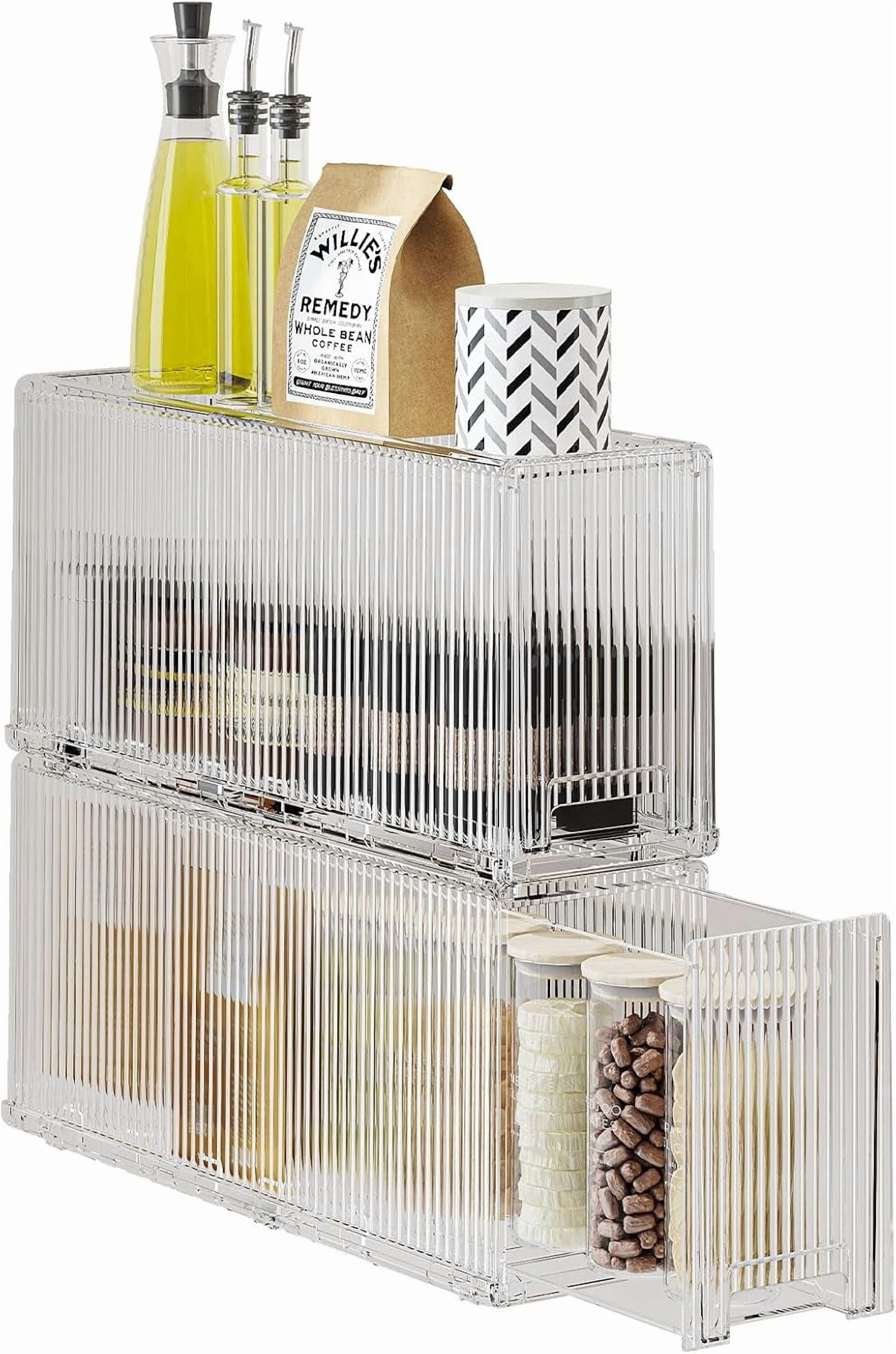KHNR Slim 2 Tier Kitchen Spice Rack Shelf Organizer with Wheels, Narrow ...