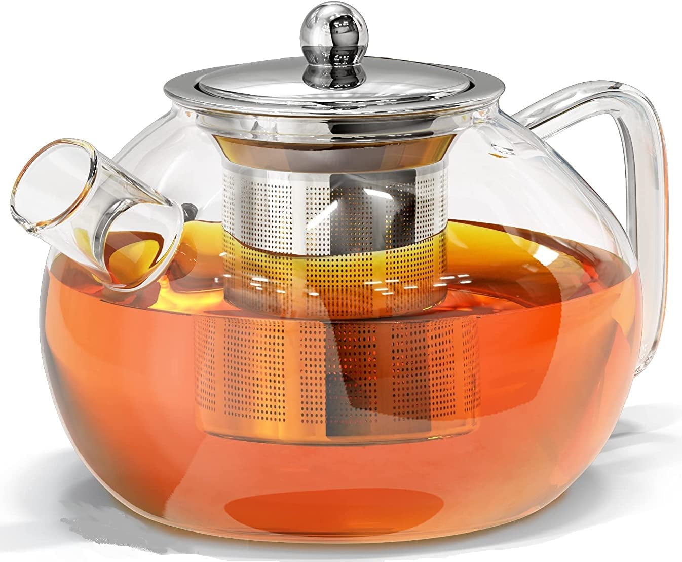 KHOLAD Glass Teapot with Infuser Kettle for Loose Leaf Blooming Tea ... - Glass Tile Sylan Pot Liquid Infusion
